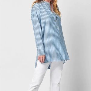 FAHERTY Palm‎ Beach Tunic Dress Indigo Stripe